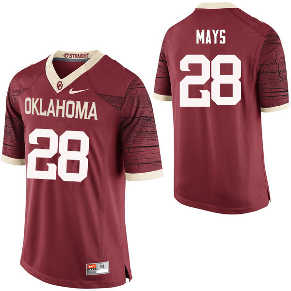 Men Oklahoma Sooners #28 Michael Mays College Football Jerseys Limited-Crimson